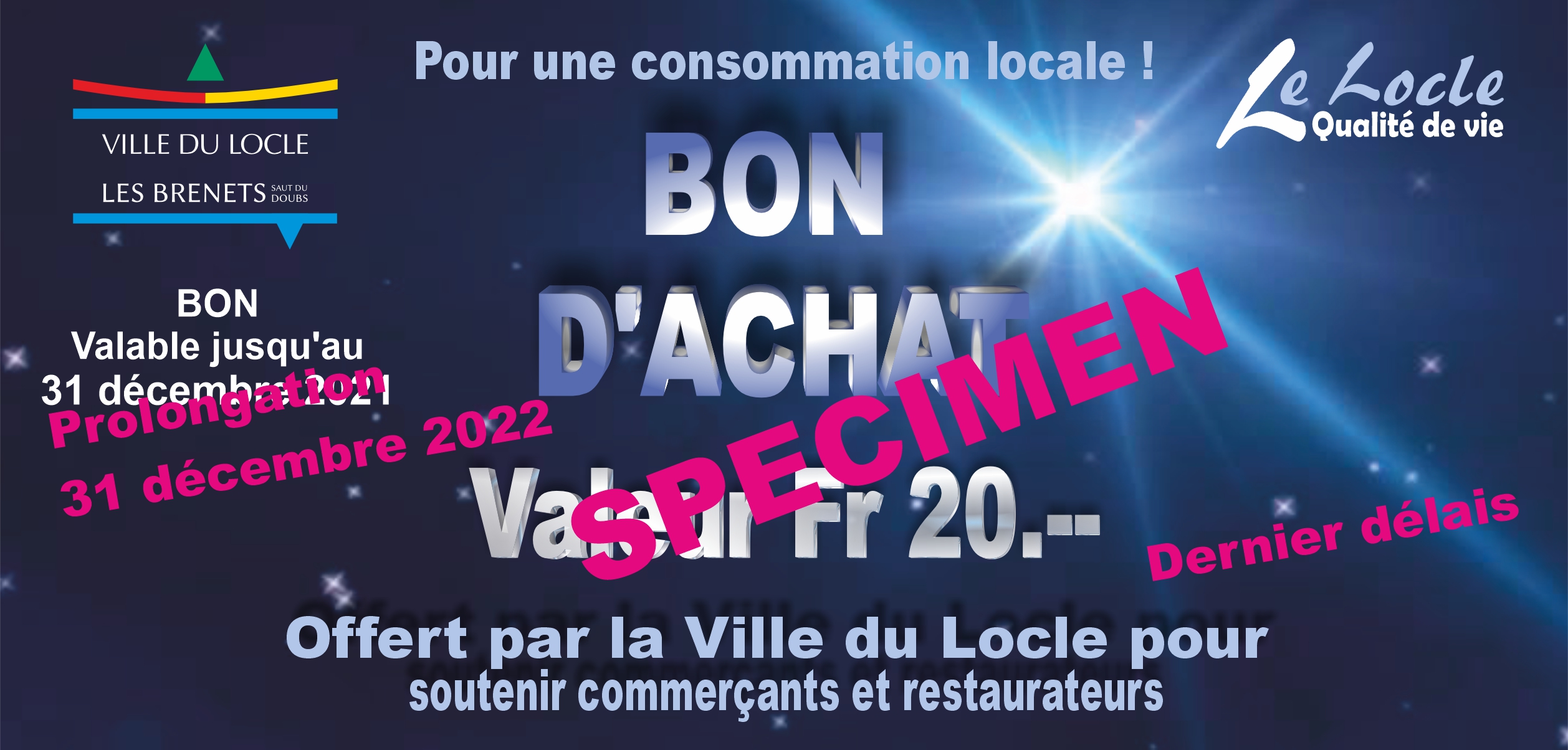 DERNIER délais : Bon d’achat – soutien aux commerçants